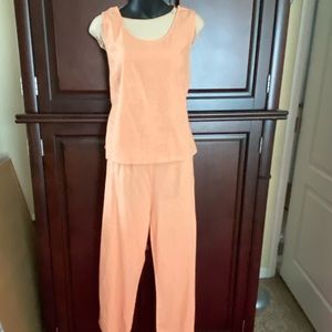 A.K.C 3-pc Orange tank/shirt/pants embroidered L